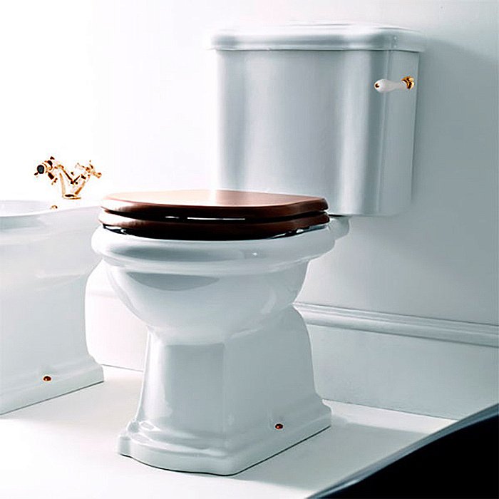Унитаз напольный Kerasan Retro 1013 с бачком 1071 Белый/ручка золото купить в интернет-магазине Sanbest