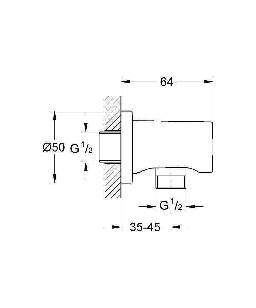 Подключение для душевого шланга Grohe Rainshower 27057000 купить в интернет-магазине сантехники Sanbest