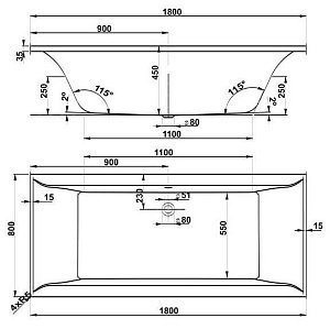 Ванна акриловая Vagnerplast Veronela 180x80 купить в интернет-магазине Sanbest