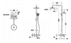 Душевая система Bravat WATERFALL F639114C-A2-RUS купить в интернет-магазине сантехники Sanbest