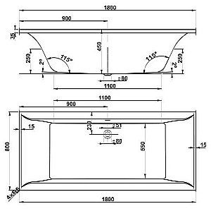 Ванна акриловая Vagnerplast Veronela 180x80 купить в интернет-магазине Sanbest