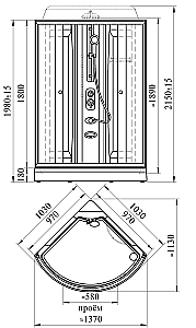 Душевая кабина Радомир Паола 2 103х103 1-05-6-0-0-0581 стекло матовое/профиль черный купить в интернет-магазине Sanbest