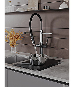 Смеситель для кухни Agger Elegant A3252555 оружейная сталь матовая купить в интернет-магазине сантехники Sanbest