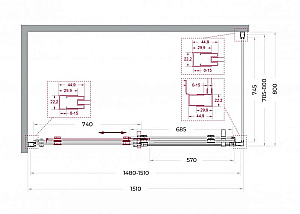 Душевой уголок BelBagno Marino 2-AH-1 150x80 стекло прозрачное/профиль оружейная сталь купить в интернет-магазине Sanbest