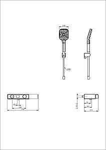 Смеситель для ванны с душем и термостатом WONZON & WOGHAND Shelf, Черный матовый (WW-B2551-MB) купить в интернет-магазине сантехники Sanbest