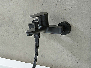 Набор смесителей Aquatek НИКА Set 3 в 1 (AQ1810MB+AQ1840MB+AQ2017MB) черный матовый купить в интернет-магазине сантехники Sanbest