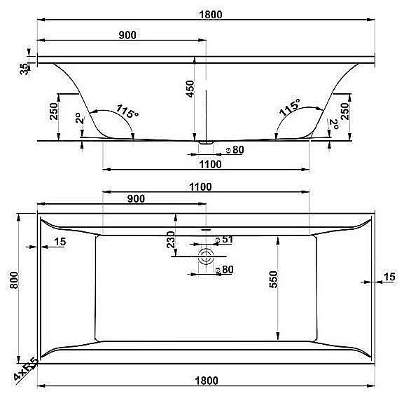 Ванна акриловая Vagnerplast Veronela 180x80 купить в интернет-магазине Sanbest