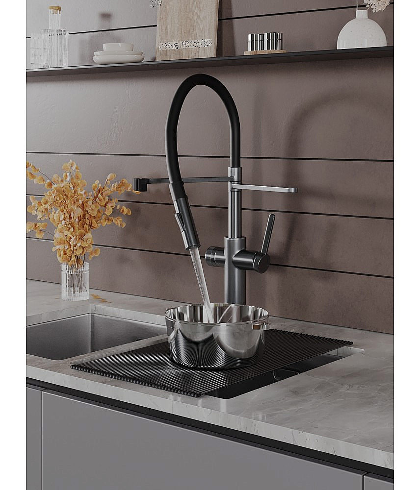 Смеситель для кухни Agger Elegant A3252555 оружейная сталь матовая купить в интернет-магазине сантехники Sanbest