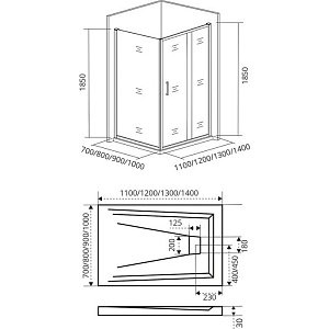 Душевой уголок Good door INFINITY WTW+SP 110x80 матовый купить в интернет-магазине Sanbest