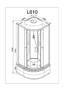 Душевая кабина Deto L 610 N 98793 100x100 купить в интернет-магазине Sanbest