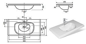 Раковина Эстет Оливия 90 цвет по RAL купить в интернет-магазине Sanbest