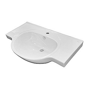 Тумба с раковиной Loranto Ирис CS00093567 80Н напольная, с раковиной Teo 80, белая для ванной в интернет-магазине Sanbest