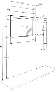 Зеркало со шкафом Акватон Диор 120 белое в ванную от интернет-магазине сантехники Sanbest