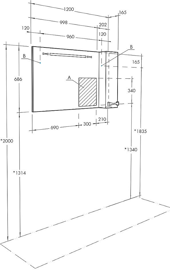 Зеркало со шкафом Акватон Диор 120 белое в ванную от интернет-магазине сантехники Sanbest