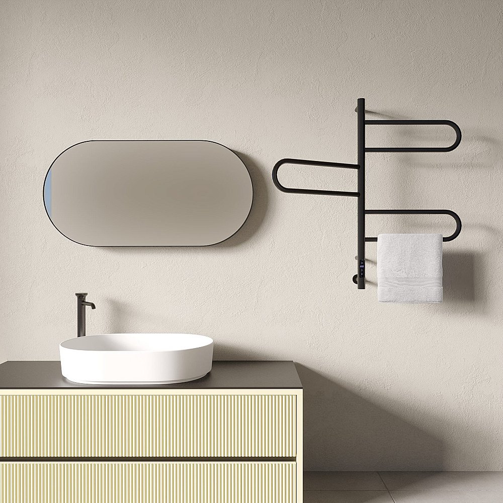 Полотенцесушитель электрический Vincea VTD-1R2CBE 44х80 черный купить в интернет-магазине сантехники Sanbest