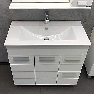 Тумба с раковиной Comforty Модена М 00-00001644 90 белая матовая для ванной в интернет-магазине Sanbest