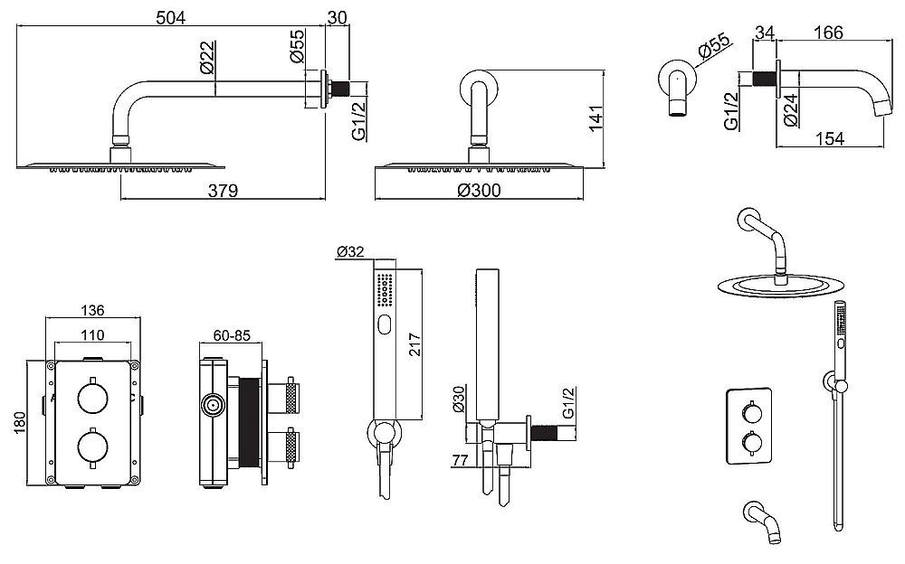 Душевая система Allen Brau Priority 5.31014-00 купить в интернет-магазине сантехники Sanbest