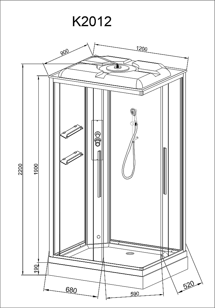 Душевая кабина AvaCan K Серия K2012 120х90 стандартная купить в интернет-магазине Sanbest