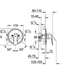 Смеситель для душа Grohe Eurosmart Cosmopolitan 32880 000 купить в интернет-магазине сантехники Sanbest