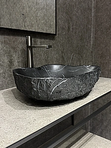 Раковина накладная GID Montana 530-bs 49 черный камень купить в интернет-магазине Sanbest