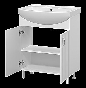 Тумба с раковиной Misty Изео - 70 Э-Изе01070-021Н белая для ванной в интернет-магазине Sanbest
