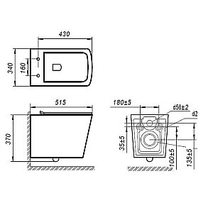 Унитаз подвесной Art&Max Techno AM9310CHR/SC белый, с сиденьем микролифт, безободковый купить в интернет-магазине Sanbest