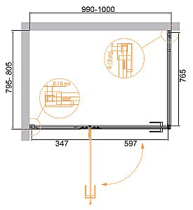 Душевой уголок Cezares Bellagio 100х80 BELLAGIO-AH-1-100/80-C-NERO стекло прозрачное/профиль черный матовый купить в интернет-магазине Sanbest