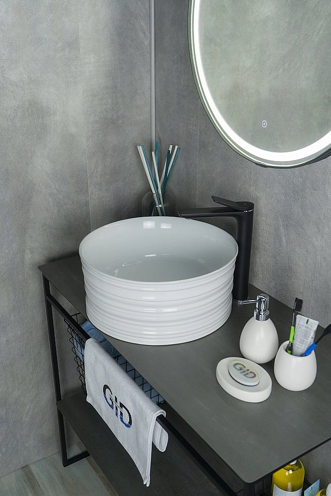 Раковина накладная Gid Esfera 41 W969 51174 белая купить в интернет-магазине Sanbest