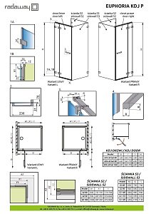 Душевой уголок Radaway Euphoria KDJ P 100x100 купить в интернет-магазине Sanbest