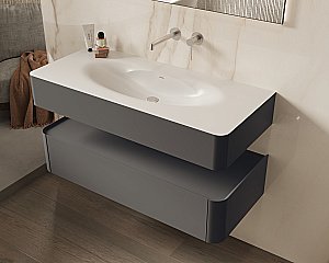 Тумба с раковиной Vincea Caprise 120 VMC-4CA120MG/VCB-4CA120MWG серый матовый для ванной в интернет-магазине Sanbest