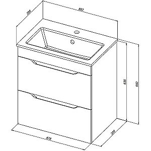 Тумба с раковиной Aquanet Практика 60 330457 белая матовая для ванной в интернет-магазине Sanbest