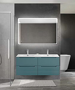 Тумба с раковиной BelBagno 120 ETNA-1200-4C-SO-2-AO+BB1200-2-ETL голубая матовая для ванной в интернет-магазине Sanbest