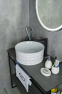 Раковина накладная Gid Esfera 41 W969 51174 белая купить в интернет-магазине Sanbest