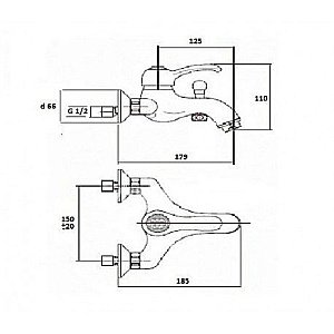 Смеситель для ванны Magliezza Luce 50129 бронза купить в интернет-магазине сантехники Sanbest