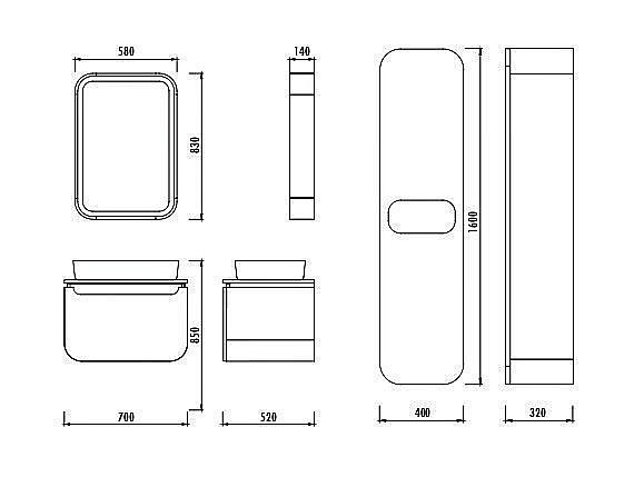 Зеркало Creavit Pion Plus 58 в ванную от интернет-магазине сантехники Sanbest