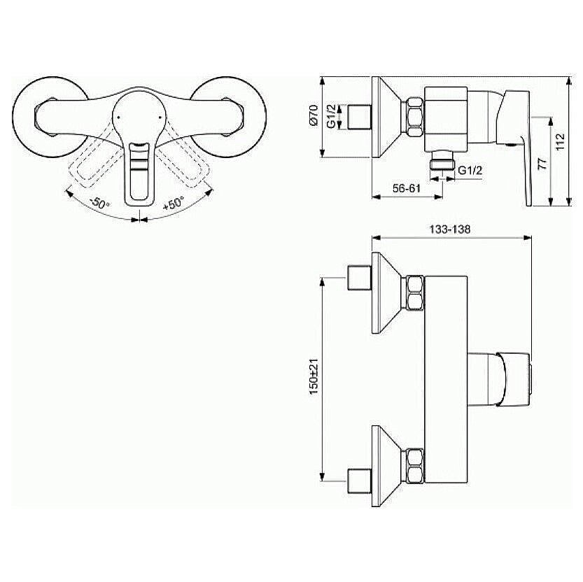 Смеситель для душа Vidima Hype BA398AA купить в интернет-магазине сантехники Sanbest