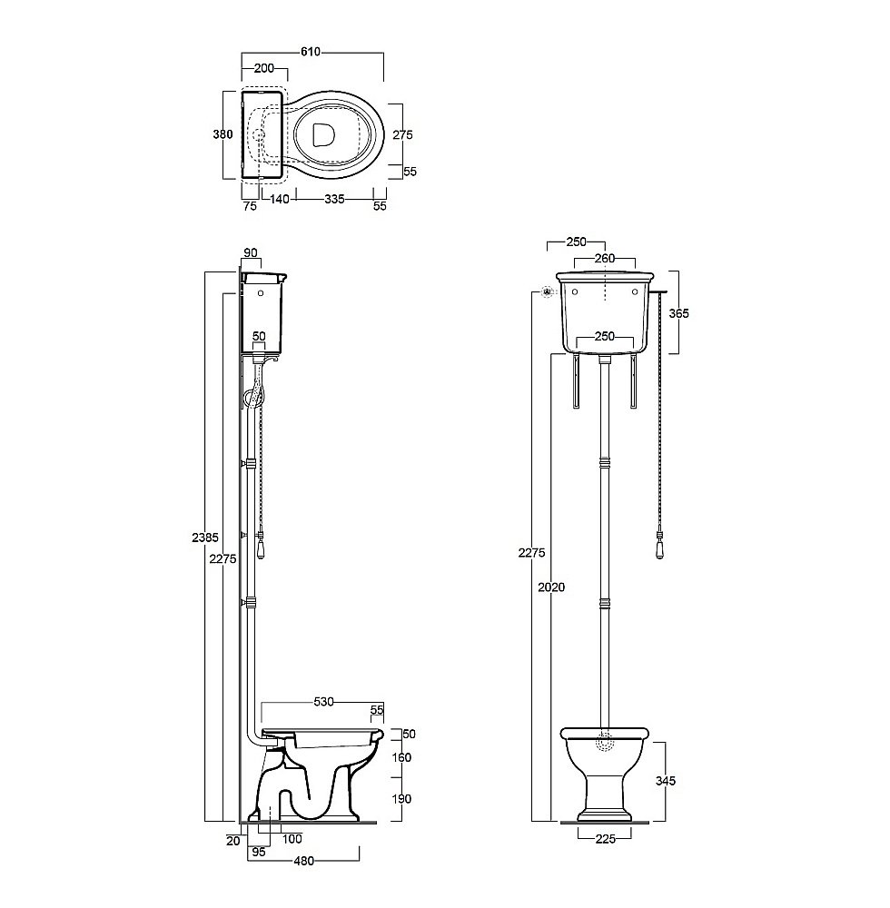 Унитаз SIMAS Lante LA01 хром с высоким бачком, белый купить в интернет-магазине Sanbest