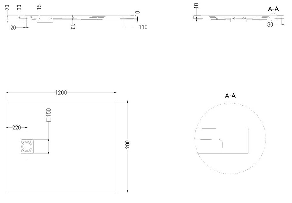 Душевой поддон Salini Oasi 120322MF S-Stone 120x90 матовый купить в интернет-магазине Sanbest