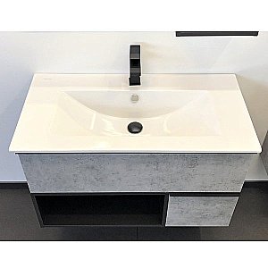 Тумба с раковиной Comforty Франкфурт 00-00007342 90 бетон светлый для ванной в интернет-магазине Sanbest