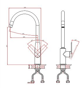 Смеситель для кухни D&K Bayern.Furth DA1522405 черный матовый купить в интернет-магазине сантехники Sanbest