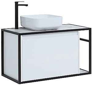 Тумба с раковиной Aquanet Nova Lite Loft 90 L/R белый для ванной в интернет-магазине Sanbest