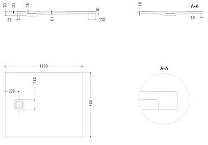 Душевой поддон Salini Oasi 120322MF S-Stone 120x90 матовый купить в интернет-магазине Sanbest