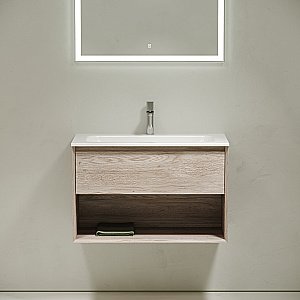 Тумба с раковиной Sancos Marmi 1.0 MR1.0100EG дуб галифакс натуральный для ванной в интернет-магазине Sanbest