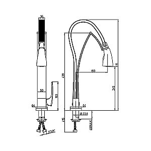 Смеситель для кухни PAINI Hybrid HKPA557TKKM сталь купить в интернет-магазине сантехники Sanbest