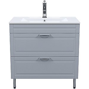 Тумба с раковиной Iddis Oxford 80 OXF80L0I95K светло-серая для ванной в интернет-магазине Sanbest