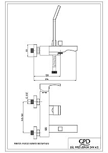Смеситель для ванны GPD FUEGO MBB105 купить в интернет-магазине сантехники Sanbest