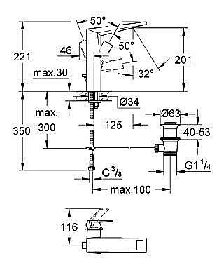 Смеситель для раковины Grohe Allure Brilliant 23109 000 купить в интернет-магазине сантехники Sanbest