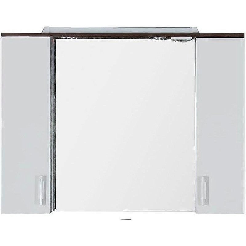 Зеркало со шкафом Aquanet Тиана 100 венге/белый в ванную от интернет-магазине сантехники Sanbest