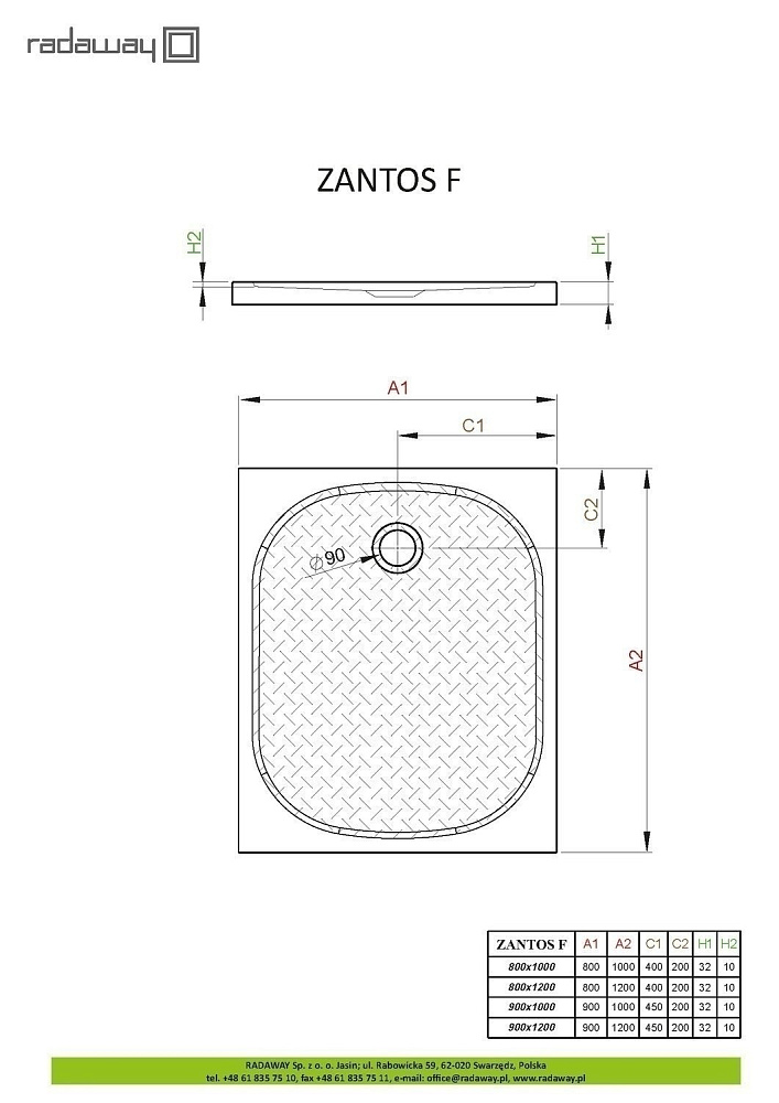 Душевой поддон Radaway Zantos F 80x120 купить в интернет-магазине Sanbest