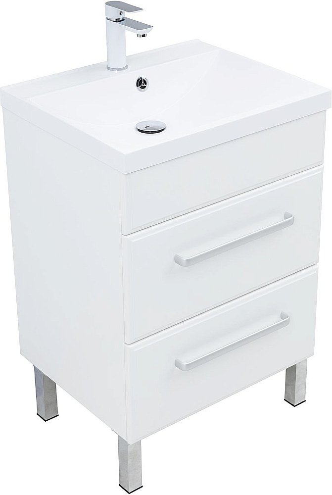 Тумба с раковиной Aquanet Лукка 302396 60 белый для ванной в интернет-магазине Sanbest